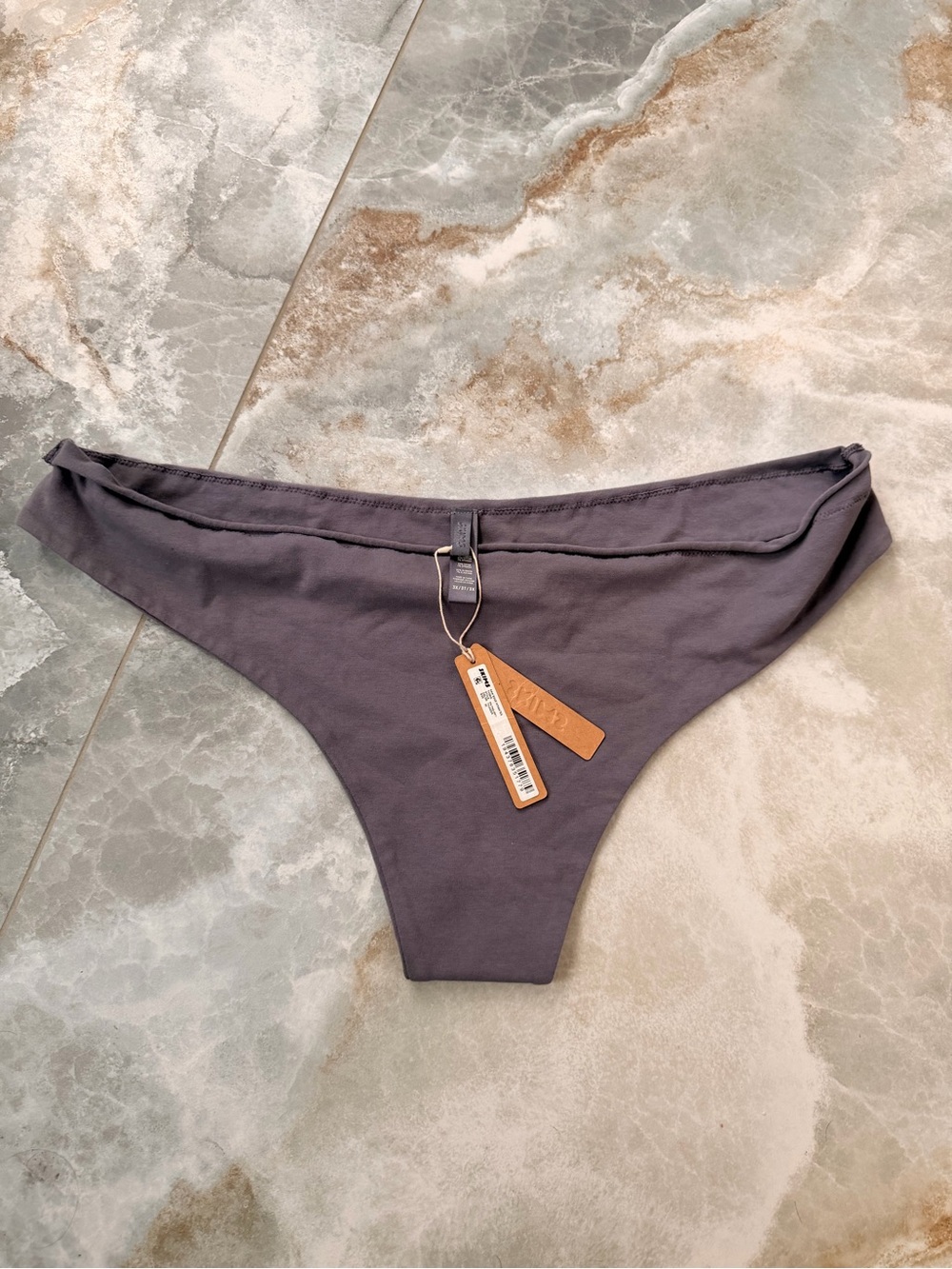 SKIMS Low-Rise Minimal Bikini Panty in Charcoal Gray